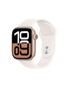 שעון חכם Apple Watch Series 10 GPS + Cellular 46mm Rose Gold Aluminium Case with Light Blush Sport Band - M/L