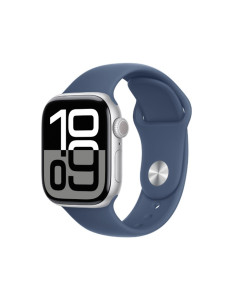 שעון חכם Apple Watch Series 10 GPS 46mm Silver Aluminium Case with Denim Sport Band - S/M