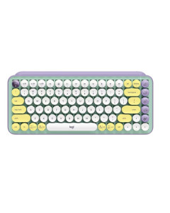 מקלדת מכאנית אלחוטית סגול לבן LOGITECH POP KEYS