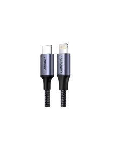 כבל UGREEN USB-C to Lightning Cable M/M Nickel Plating ABS Shell 1m (Black)