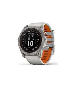 שעון חכם Garmin fenix 7X Pro Sapph Sol Ti w/Gray/Orange Band EMEA