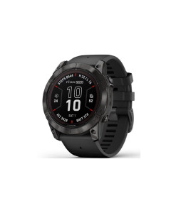 שעון חכם Garmin fenix 7X Pro Saph Solar Carbon Gray Ti w/Black Band EMEA