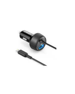 מטען לרכב Anker Elite USB PORT+Lightning Cable24W