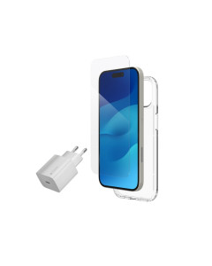 קיט אביזרים ZAGG iPhone 15(30w&Crystal Clear&Elite Glass)