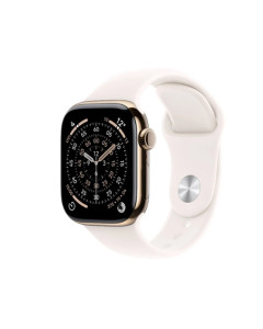 שעון Apple Watch series 11 GPS +Cellular 46mm Gold Titanium Case with Light Blush Sport Band S/M