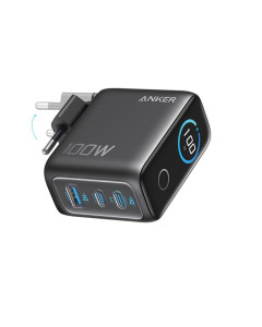מטען קיר שחור Anker Charger (100W 3 Ports Smart Display)