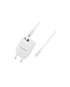מטען קיר Type-C to Lightning 18W+25W לבן SL