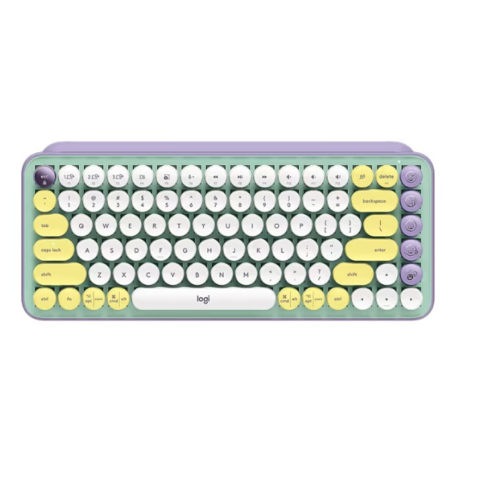 מקלדת מכאנית אלחוטית סגול לבן LOGITECH POP KEYS