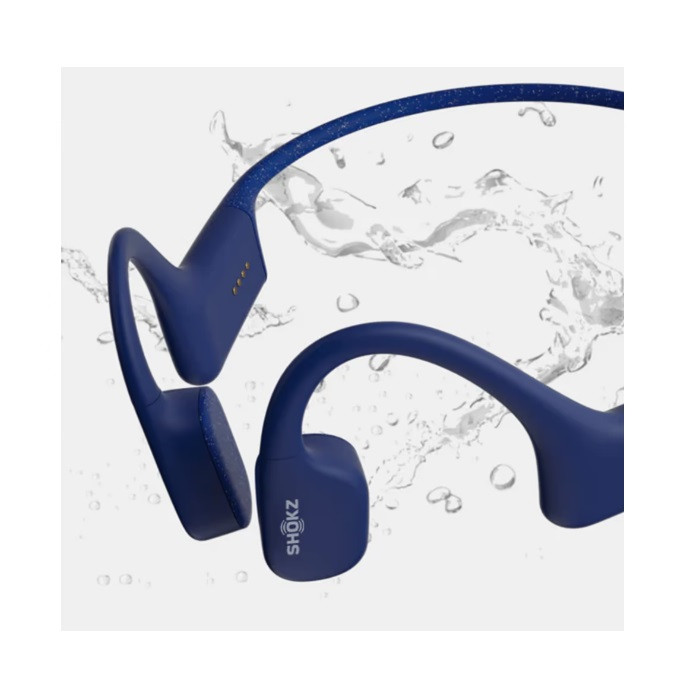 אוזניות עצם לשחייה MP3+שחיה AFTERSHOKZ OPENSWIM כחול