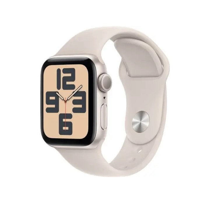 שעון חכם Apple New Watch SE GPS 44mm Starlight Aluminium Case with Starlight Sport Band - S/M