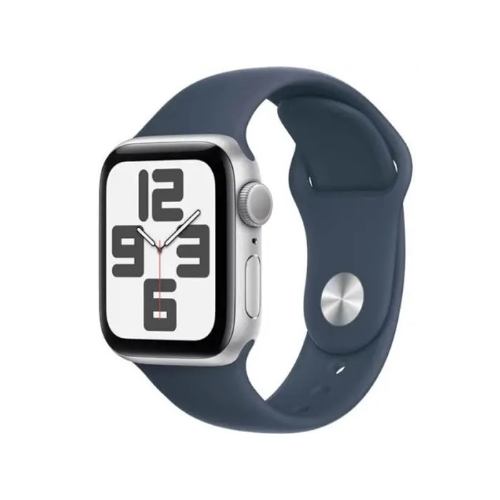 שעון חכם Apple New Watch SE GPS 40mm Silver Aluminium Case with Storm Blue Sport Band - M/L