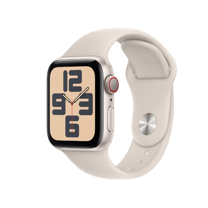 שעון חכם Apple New Watch SE GPS + Cellular 44mm Starlight Aluminium Case with Starlight Sport Band - S/M