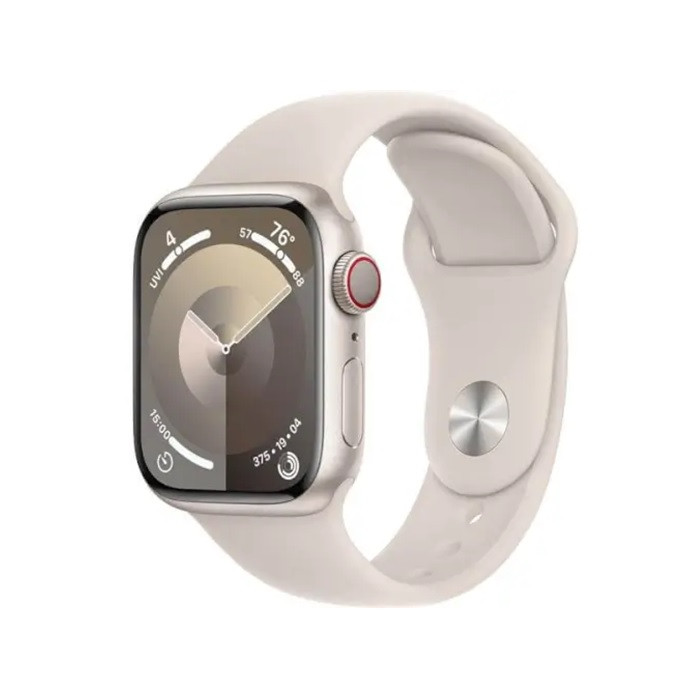 שעון חכם Apple Watch Series 9 GPS + Cellular 41mm Starlight Aluminium Case with Starlight Sport Band - S/M