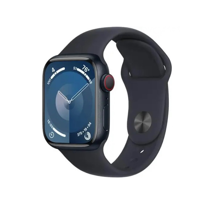 שעון חכם Apple Watch Series 9 GPS + Cellular 41mm Midnight Aluminium Case with Midnight Sport Band - S/M