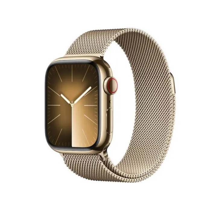 שעון חכם Apple Watch Series 9 GPS + Cellular 41mm Gold Stainless Steel Case with Gold Milanese Loop