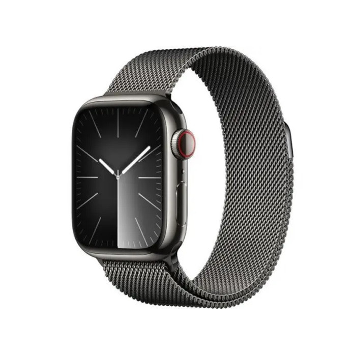 שעון חכם Apple Watch Series 9 GPS + Cellular 41mm Graphite Stainless Steel Case with Graphite Milanese Loop