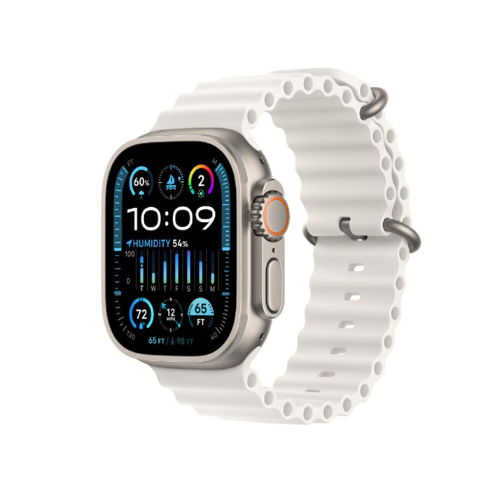 שעון חכם Apple Watch Ultra 2 GPS + Cellular, 49mm Titanium Case with White Ocean Band