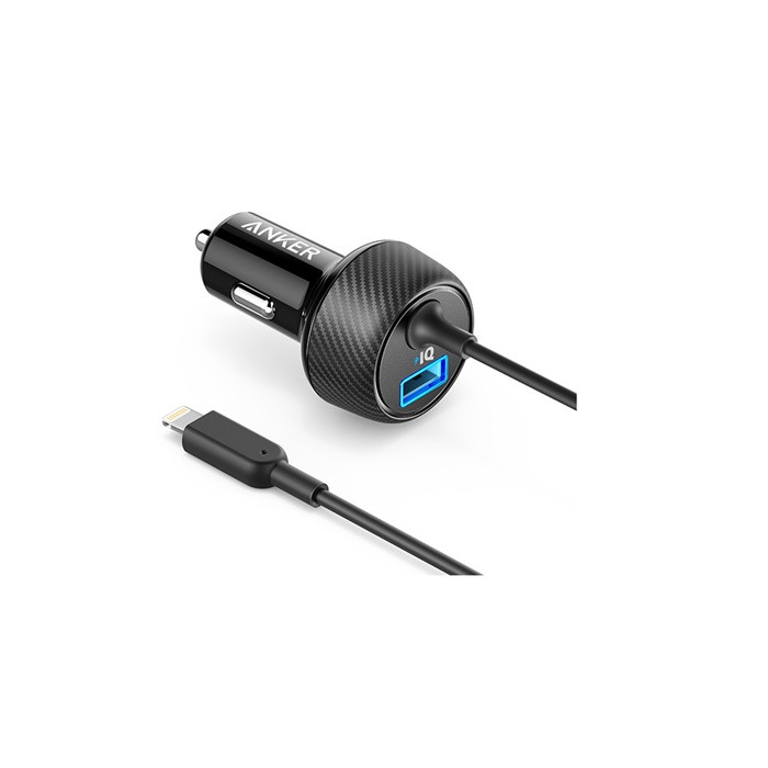 מטען לרכב Anker Elite USB PORT+Lightning Cable24W