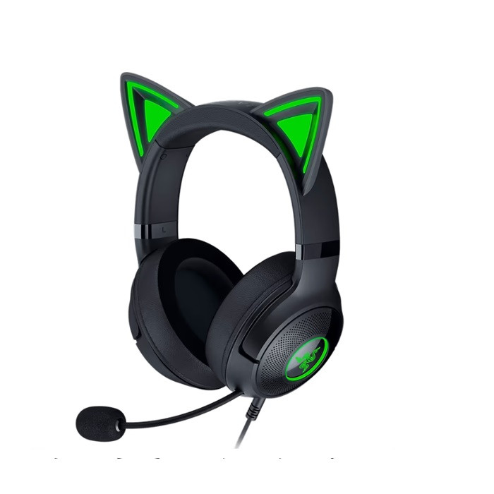 אוזניות גיימינג אלחוטיות RAZER KRAKEN KITTY V2 שחור