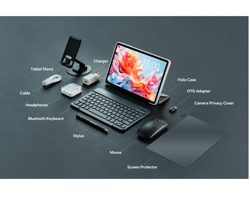 טאבלט TECLAST P30T WIFI GB4+128 כולל מקלדת אלחוטית+מטען+עכבר+אוזניות