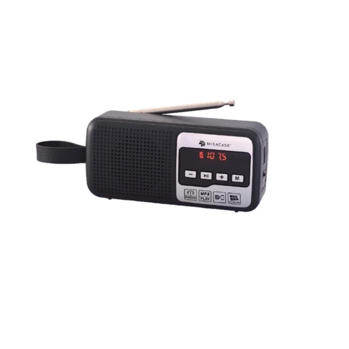 רדיו FM בלוטות' שחור-כסוף MIRACASE 500MFMR