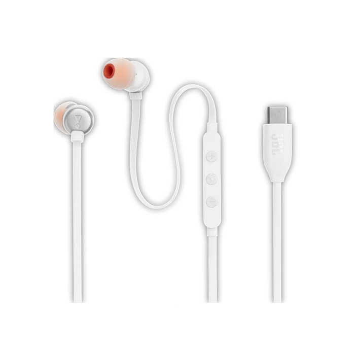 אוזניות IN EAR לבן JBL TUNE T310C TYPE C