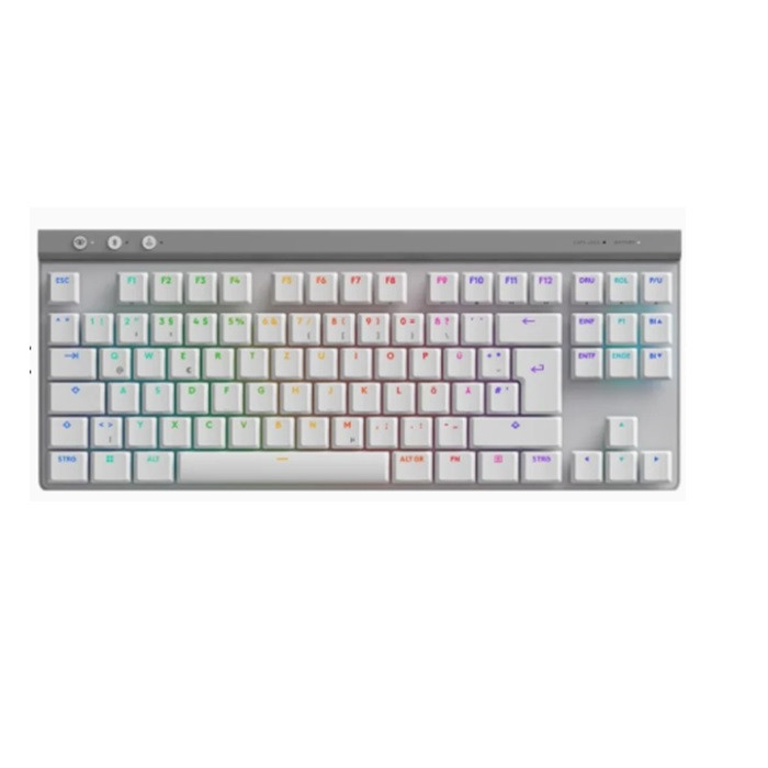 מקלדת גיימינג אלחוטית Logitech G515 LIGHTSPEED TKL WHITE 2.4GHZ/BT TACTILE