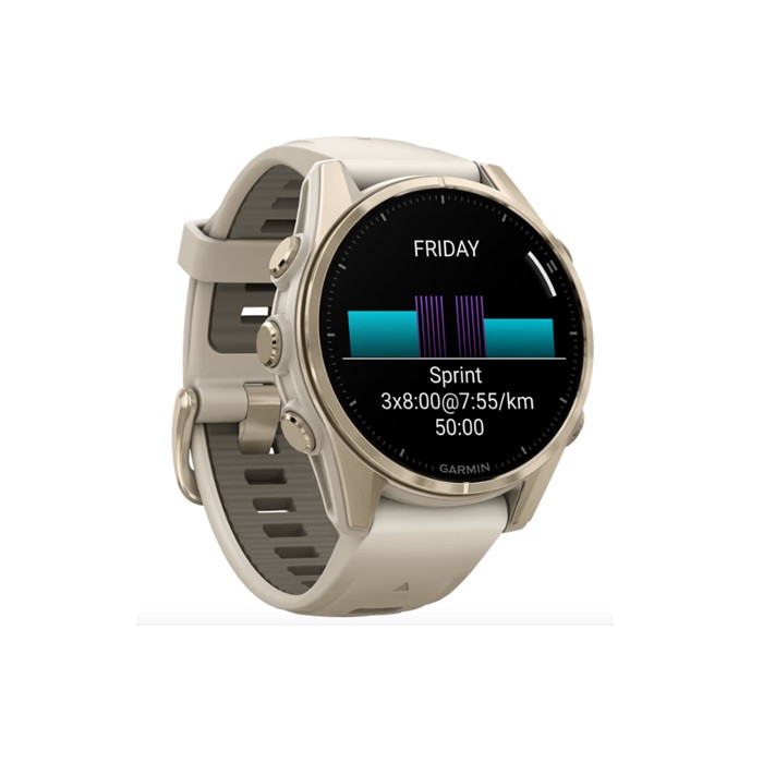 שעון חכם Garmin fenix 8 43mmAMOLEDSaphSftGldSS/FgGryFogGry/DkSndbndEMEA