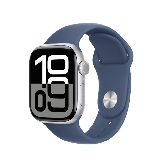 שעון חכם Apple Watch Series 10 GPS 46mm Silver Aluminium Case with Denim Sport Band - S/M
