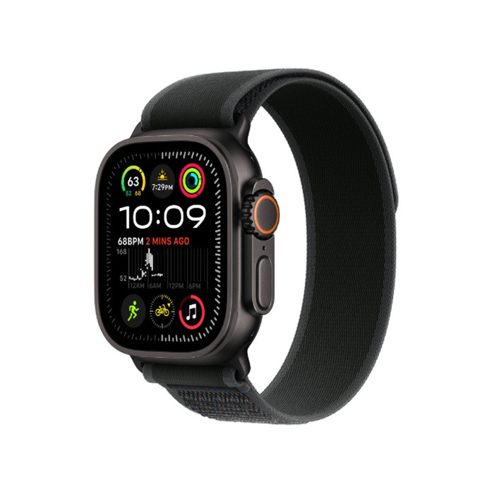 שעון חכם * Apple Watch Ultra 2 GPS + Cellular 49mm Black Titanium Case with Black Trail Loop - S/M