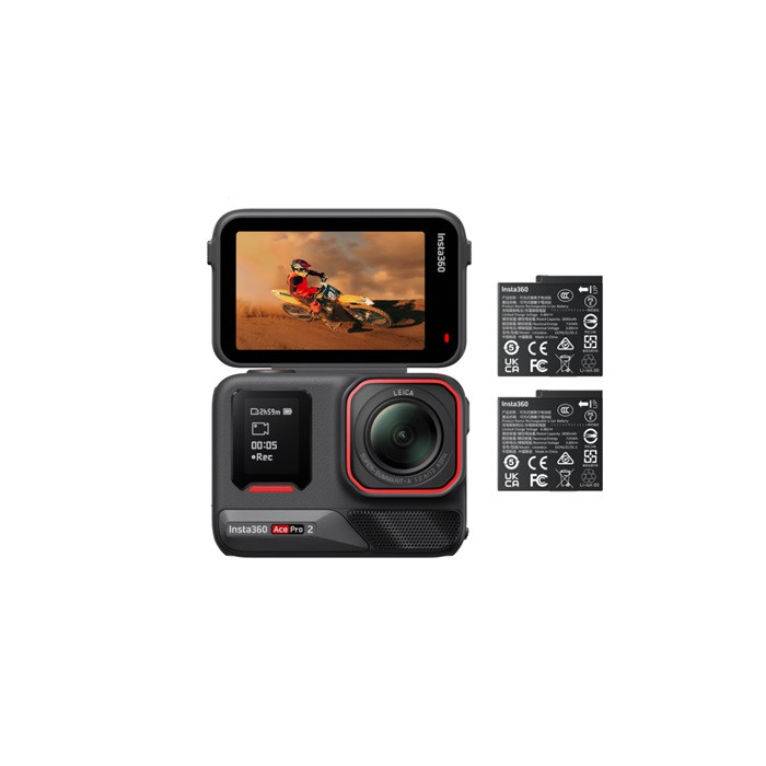 מצלמה Insta360 Ace Pro 2 Dual Battery עם סוללה נוספת