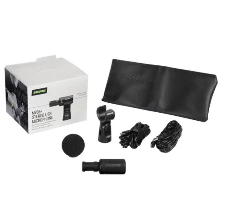 מיקרופון סטריאו דינמי Shure MV88+ Stereo USB Microphone
