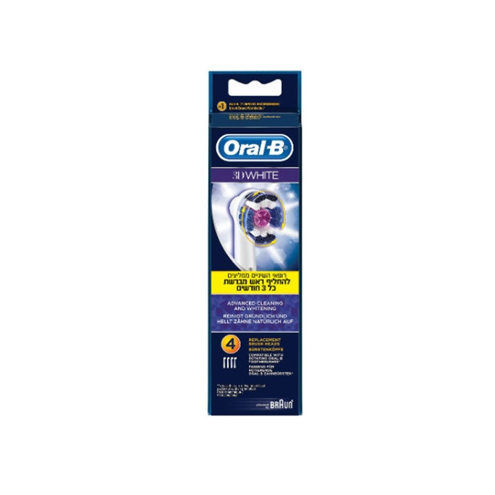 ראש חשמלי* 4 יח Oral-B 3D-WHITE