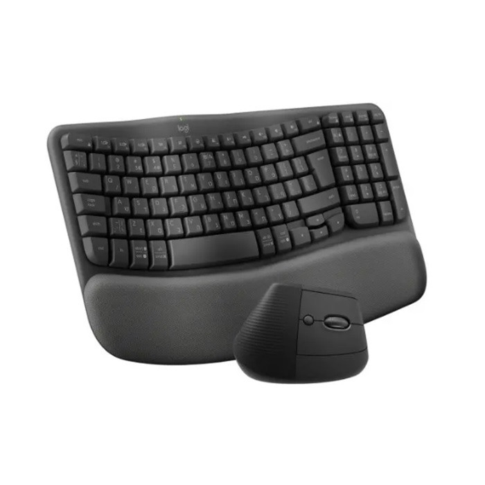 סט מקלדת ועכבר אלחוטיים Logitech WAVE KEYS AND LIFT COMBO GRAPHITE HEB 2.4GHZ