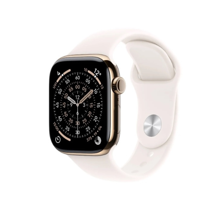 שעון Apple Watch series 11 GPS +Cellular 46mm Gold Titanium Case with Light Blush Sport Band M/L