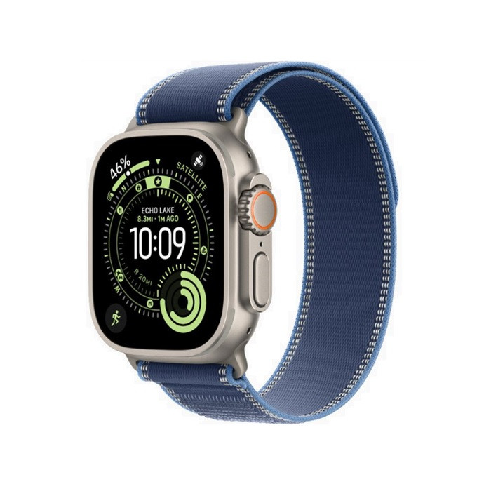 שעון Apple Watch Ultra 3  GPS +Cellular  49mm Natural Titanium Case with Blue/Bright Blue Trail Loop M/L