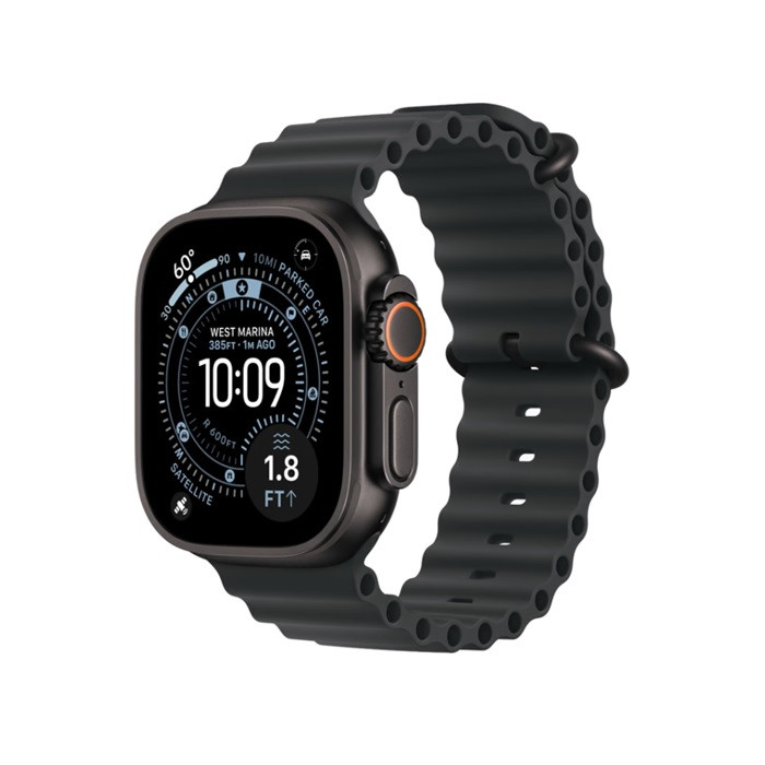שעון Apple Watch Ultra 3  GPS +Cellular  49mm Black Titanium Case with Black Ocean Band