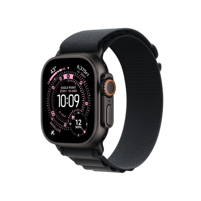 שעון Apple Watch Ultra 3  GPS +Cellular  49mm Black Titanium Case with Black Alpine Loop Medium