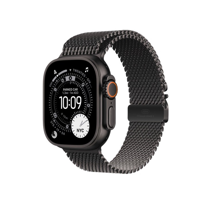 שעון Apple Watch Ultra 3  GPS +Cellular  49mm Black Titanium Case with Black Titanium Milanese Loop Medium