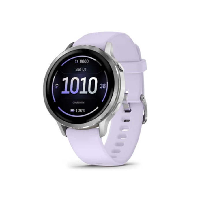 שעון ספורט חכם GARMIN Venu 4 (41mm) GPS Wi-Fi Gray w/Silver+Periwinkle WW