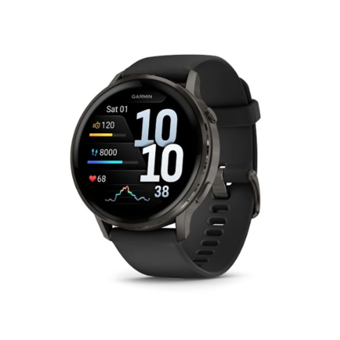 שעון ספורט חכם GARMIN Venu 4 (45mm) GPS Wi-Fi Black w/ Slate + Black WW