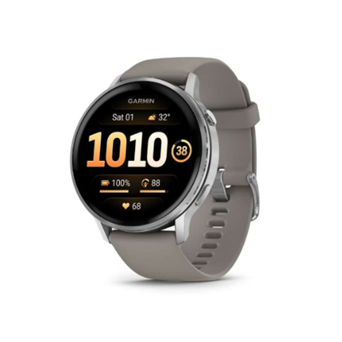 שעון ספורט חכם GARMIN Venu 4 (45mm) GPS Wi-Fi Black w/ Silver + Gray WW