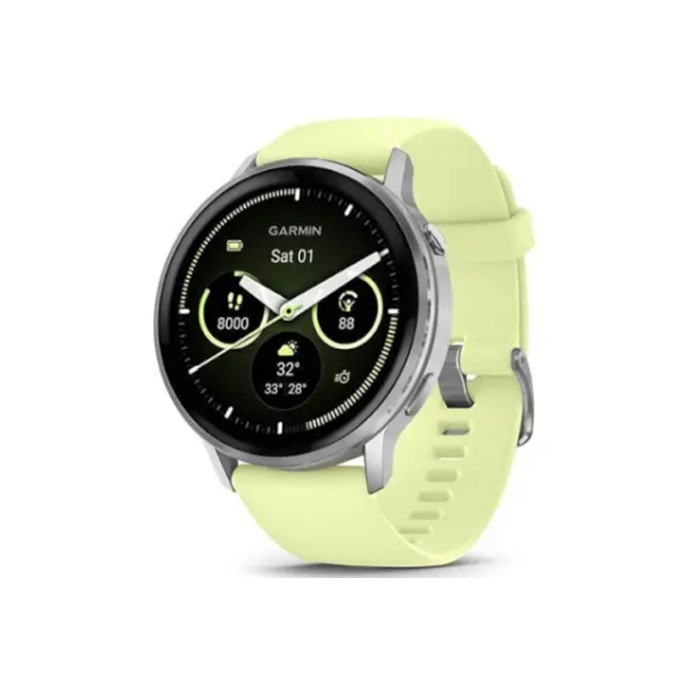 שעון ספורט חכם GARMIN Venu 4 (45mm) GPS Wi-Fi Gray w/ Silver + Citron WW