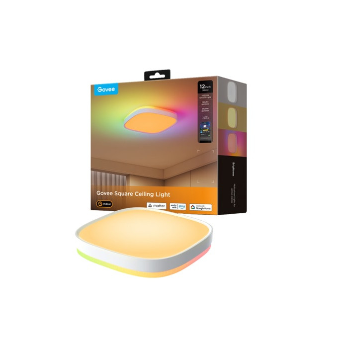 מנורת תקרה חכמה מרובעת Govee 12inch RGBWW + RGBIC Square