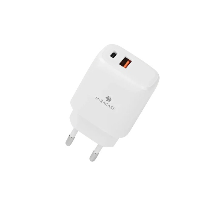 מטען קיר Miracase QC18W+PD25W מהיר לבן