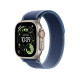 שעון Apple Watch Ultra 3  GPS +Cellular  49mm Natural Titanium Case with Blue/Bright Blue Trail Loop S/M